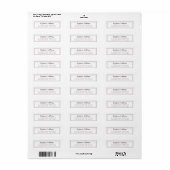 Simple Weddenschap RSVP Paars White Etiket (Full Sheet)