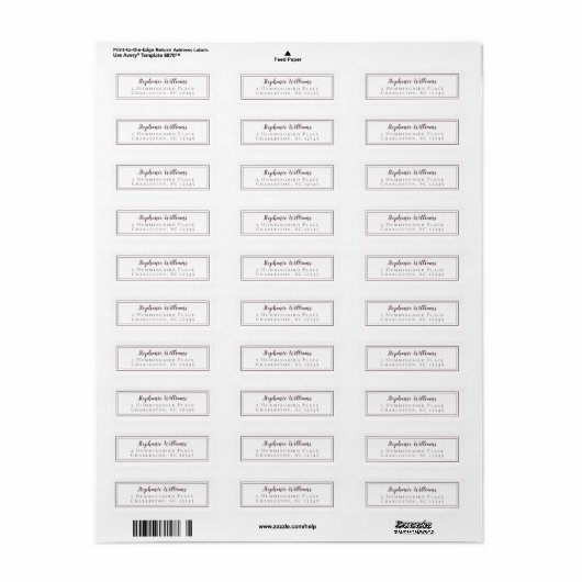 Simple Weddenschap RSVP Paars White Etiket (Full Sheet)
