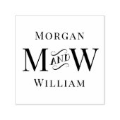 Simple Wedding 2 Initial Names Fancy “and” #1 Zelfinktende Stempel (Design)