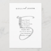 Simple Wedding Bold Table Number 5 Sign Kaart (Achterkant)