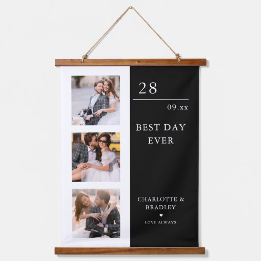 Simple Wedding Couple 3 Foto Afbeelding Hangend Wandkleed (Voorkant)