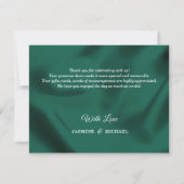 Simple Wedding Emerald Green & Gold Script Classic Bedankkaart (Achterkant)