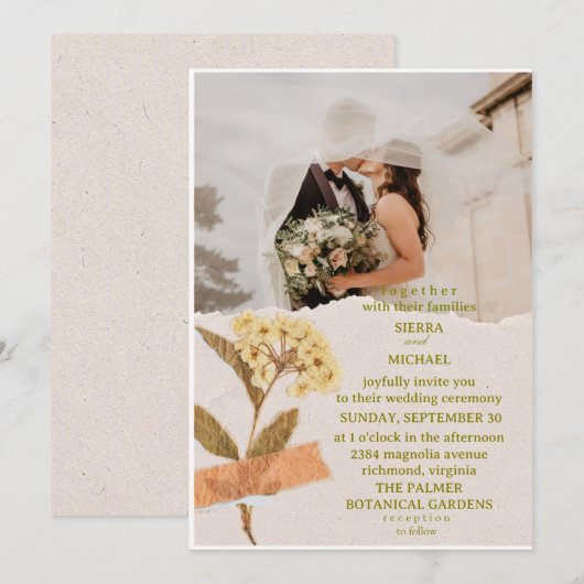 Simple wedding invitations that express  kaart (Voorkant / Achterkant)