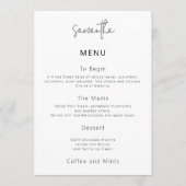 Simple Wedding Menu Card with Guest Name Kaart (Voorkant)