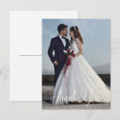 Simple Wedding Photo Add Your Greeting Thank You Briefkaart (Voorkant / Achterkant)