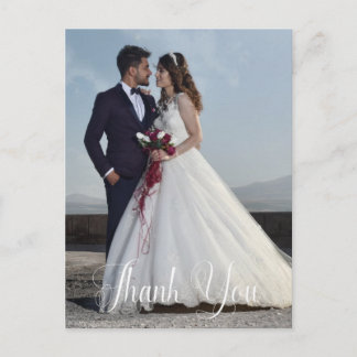 Simple Wedding Photo Add Your Greeting Thank You Briefkaart