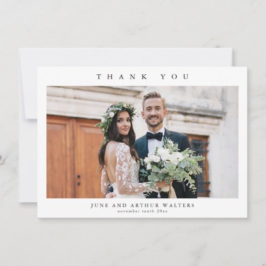 Simple Wedding Photo Bedankkaart (Voorkant)