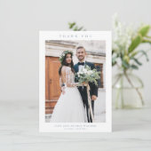 Simple Wedding Photo Bedankkaart (Staand voorkant)