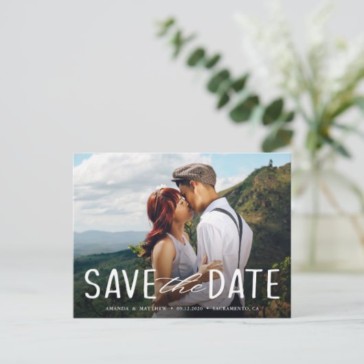 Simple Wedding Photo Briefkaart (Staand voorkant)