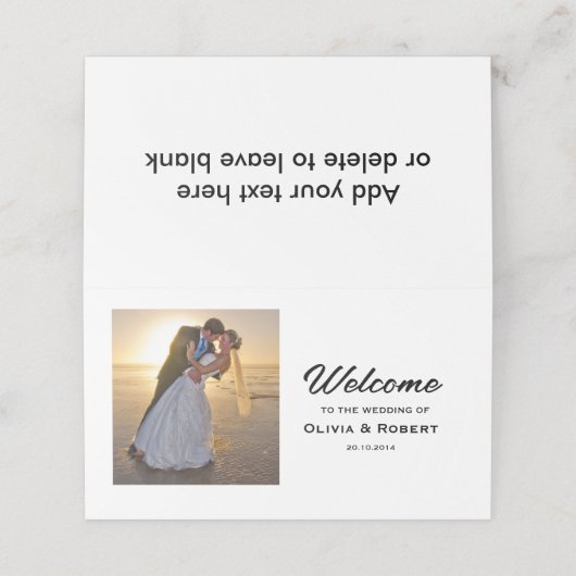 Simple Wedding Photo Plaatskaartje (Buitenkant ongevouwen)