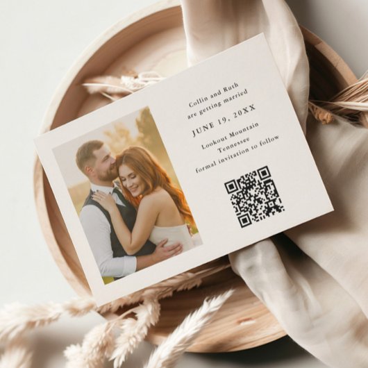 Simple Wedding Photo Save The Date