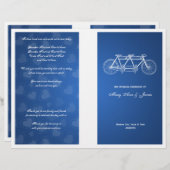 Simple Wedding Program Tandem Bike Blue (Voorkant / Achterkant)