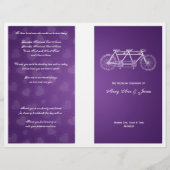 Simple Wedding Program Tandem Bike Paars (Voorkant)