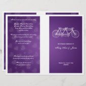 Simple Wedding Program Tandem Bike Paars (Voorkant / Achterkant)