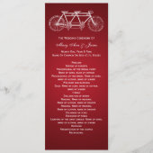 Simple Wedding Program Tandem Bike Red Programmakaart (Voorkant)