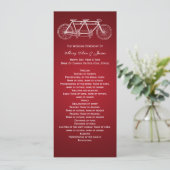 Simple Wedding Program Tandem Bike Red Programmakaart (Staand voorkant)