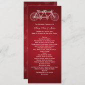 Simple Wedding Program Tandem Bike Red Programmakaart (Voorkant / Achterkant)
