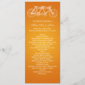 Simple Wedding Program Tandem Bike Sinaasappel Programmakaart (Voorkant)