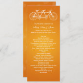 Simple Wedding Program Tandem Bike Sinaasappel Programmakaart (Voorkant / Achterkant)