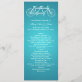 Simple Wedding Program Tandem Bike Turquoise Programmakaart (Voorkant)