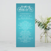Simple Wedding Program Tandem Bike Turquoise Programmakaart (Staand voorkant)
