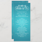 Simple Wedding Program Tandem Bike Turquoise Programmakaart (Voorkant / Achterkant)