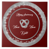Simple Wedding Rings Customize Silver Anniversary Tegeltje (Voorkant)