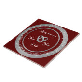 Simple Wedding Rings Customize Silver Anniversary Tegeltje (Zijkant)