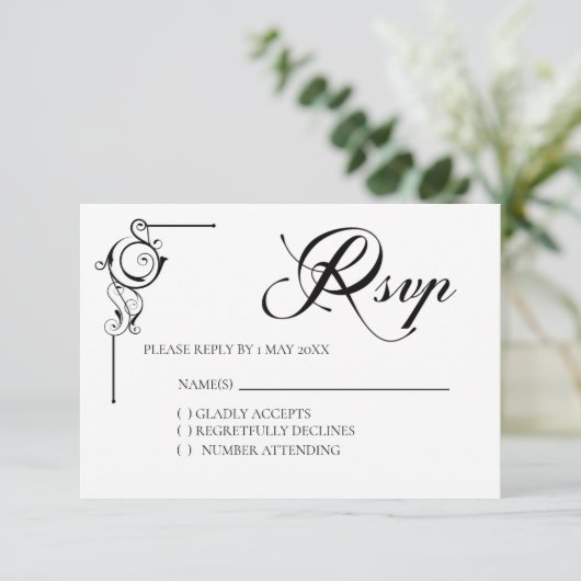 Simple Wedding RSVP card (Staand voorkant)