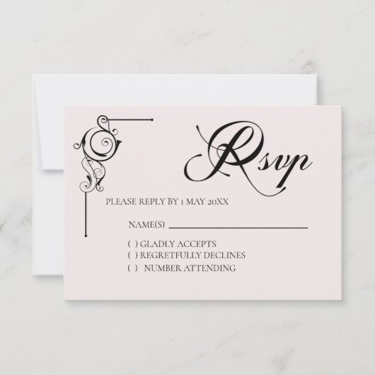 Simple Wedding RSVP card (Voorkant)