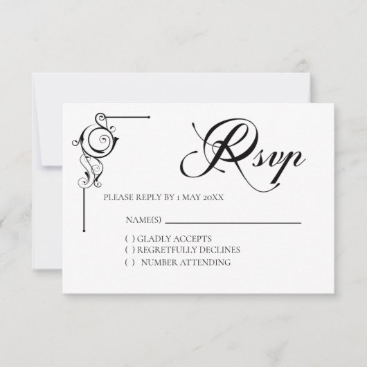Simple Wedding RSVP card Kaartje (Voorkant)