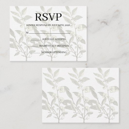 Simple Wedding RSVP Enclosure Card Informatiekaartje (Voorkant / Achterkant)