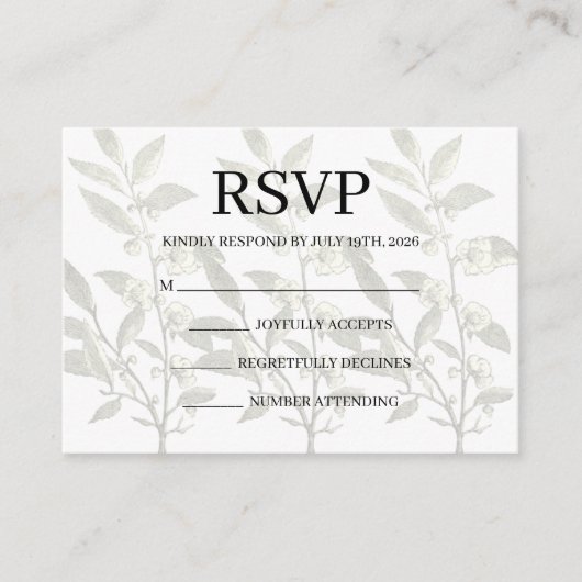 Simple Wedding RSVP Enclosure Card Informatiekaartje (Voorkant)