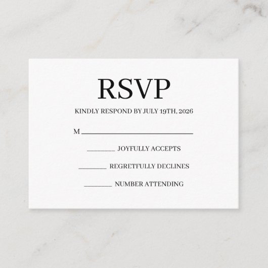 Simple Wedding RSVP Enclosure Card Informatiekaartje (Voorkant)