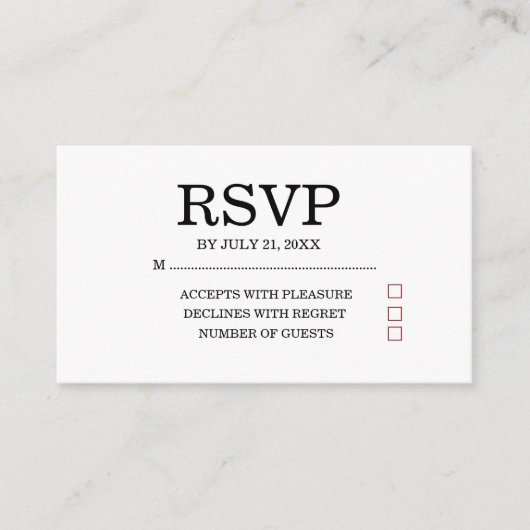Simple Wedding RSVP Enclosure Card Informatiekaartje (Voorkant)