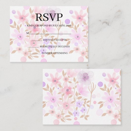 Simple Wedding RSVP Enclosure Card Informatiekaartje (Voorkant / Achterkant)