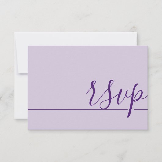 Simple Wedding RSVP Paars Lila (Voorkant)