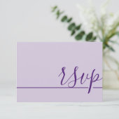 Simple Wedding RSVP Paars Lila (Staand voorkant)