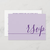 Simple Wedding RSVP Paars Lila (Voorkant / Achterkant)