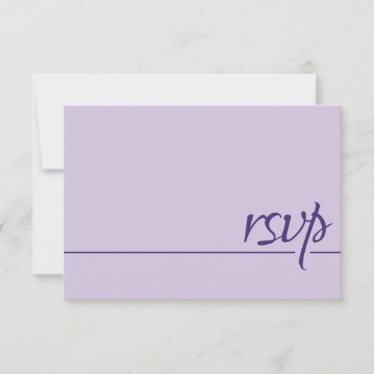 Simple Wedding RSVP Paars Lila (Voorkant)