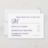 Simple Wedding RSVP Paars Lila Kaartje (Achterkant)
