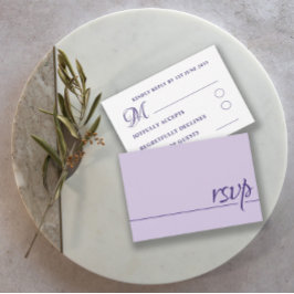 Simple Wedding RSVP Paars Lila Kaartje