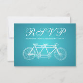 Simple Wedding RSVP Tandem Bike Turquoise (Voorkant)