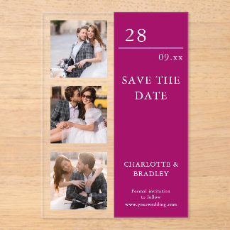 Simple Wedding Save The Date Photo Picture Acryl Uitnodigingen