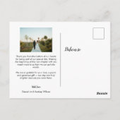 Simple Wedding Thank You Card Briefkaart (Achterkant)