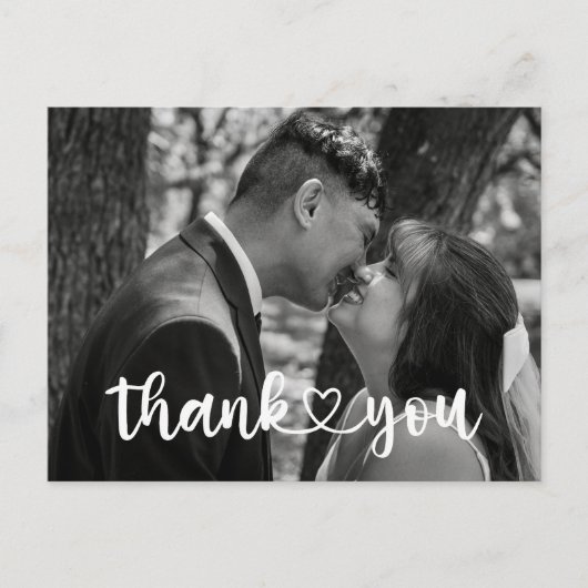 Simple Wedding Thank You Card Briefkaart (Voorkant)