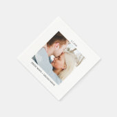 Simple Wedding Verloving Foto Names Date Servet (Hoek)