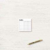 Simple Weekly Habit Sticky Notes, 3" x 3" Post-it® Notes (Op bureau)