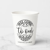 SIMPLE WELCOME WEDDING  PAPIEREN BEKERS (Achterkant)