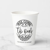 SIMPLE WELCOME WEDDING  PAPIEREN BEKERS (Voorkant)